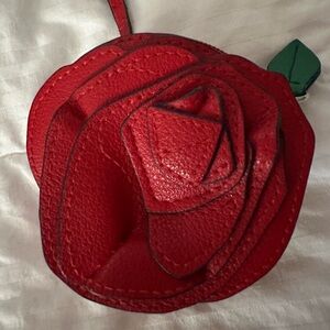 Vera Bradley Disney Collection - Belle Rose Coin Pouch with Green Leaf Accent